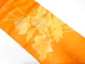 牡丹模様織り出し　名古屋帯